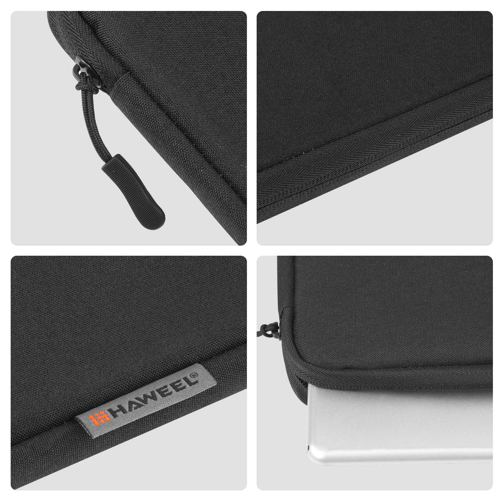 Haweel HWL7016 For Macbook Pro 15 inch (2016) / (2018-2019) / 16 inch (2022) Shockproof Zippered Sleeve Bag Scratch Resistant Carry Case (40.5 x 29.5cm, 15-16.7 inch) - Black Haweel HWL7016 For Macbook Pro 15 inch (2016) / (2018-2019) / 16 inch (2022) Shockproof Zippered Sleeve Bag Scratch Resistant Carry Case (40.5 x 29.5cm, 15-16.7 inch) - Black